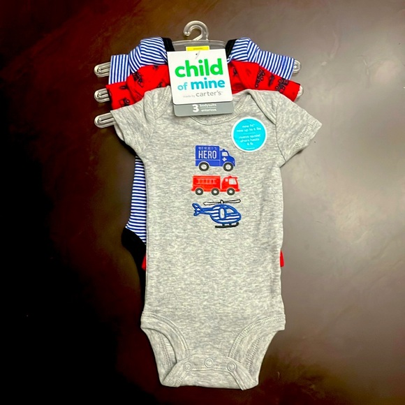 Baby boy bodysuits (3 pieces) -Child of mine Carter’s - Size Preemie- NWT - Picture 1 of 5